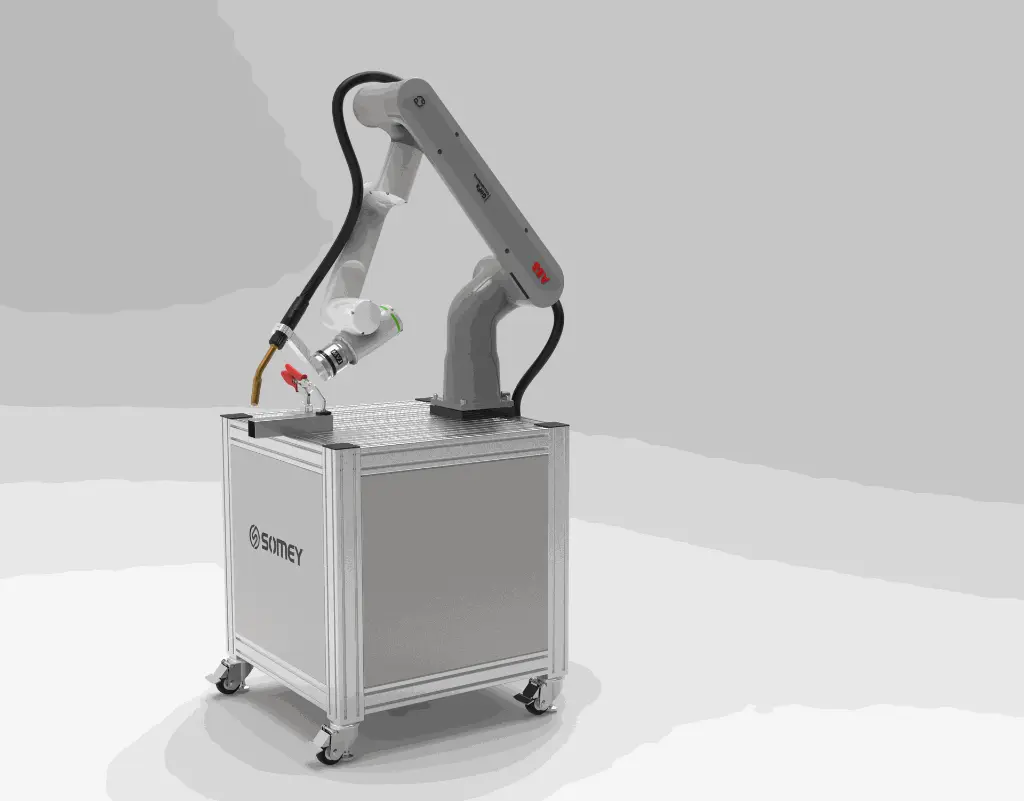 Sistema de soldadura robotizado con mesa